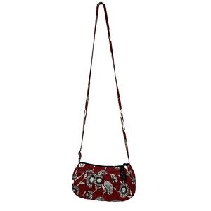 Vera Bradley Deco Daisy Frannie Purse Crossbody Red Black White Quilted‎ Purse